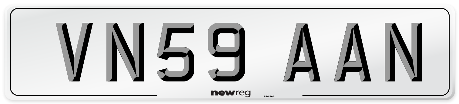 VN59 AAN Number Plate from New Reg